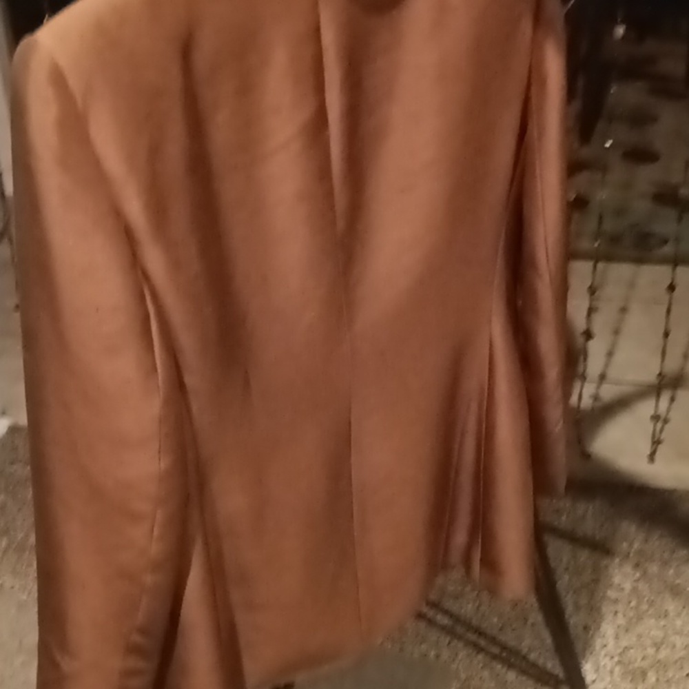 FINAL PRICE JONES NEW YORK 100% silk brown blazer with brown buttons 10 - Picture 11 of 11